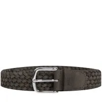 BOSS 'Woven' Leather Belt Dark Brown