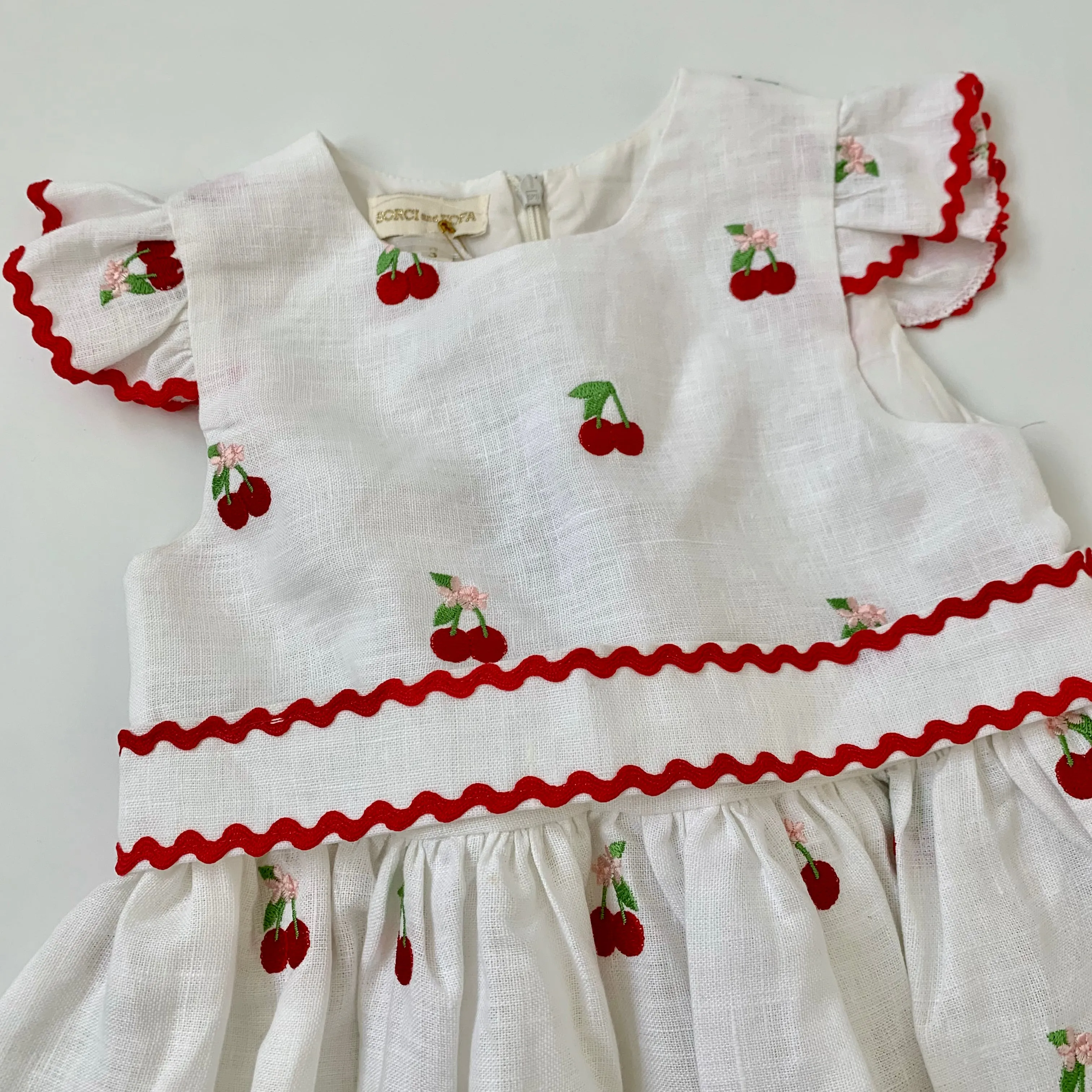 Brand New Cherry Print Linen Dress: 3 Years