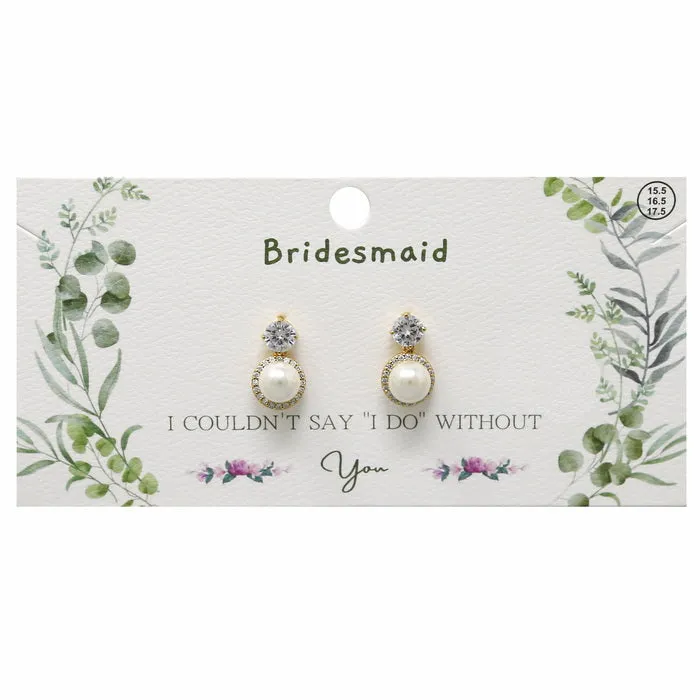 CZ Stone Pearl Drop Earrings