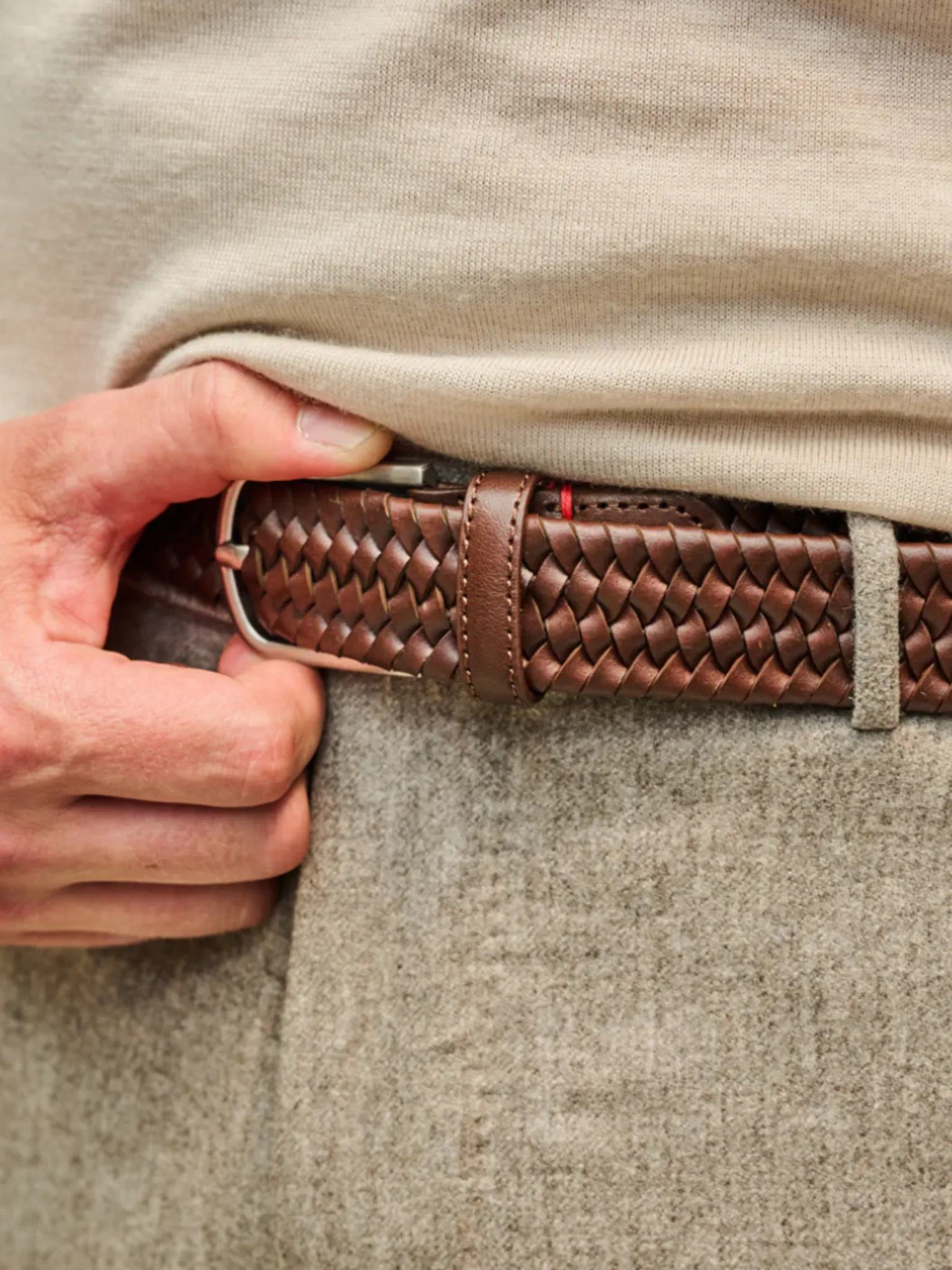 Brown La Boucle Roma Leather Belt