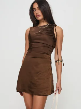 Rosabella Brown Mini Dress