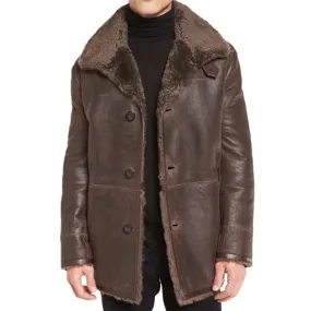 Shearling Leather Coat James Mcavoy Atomic Blonde Brown