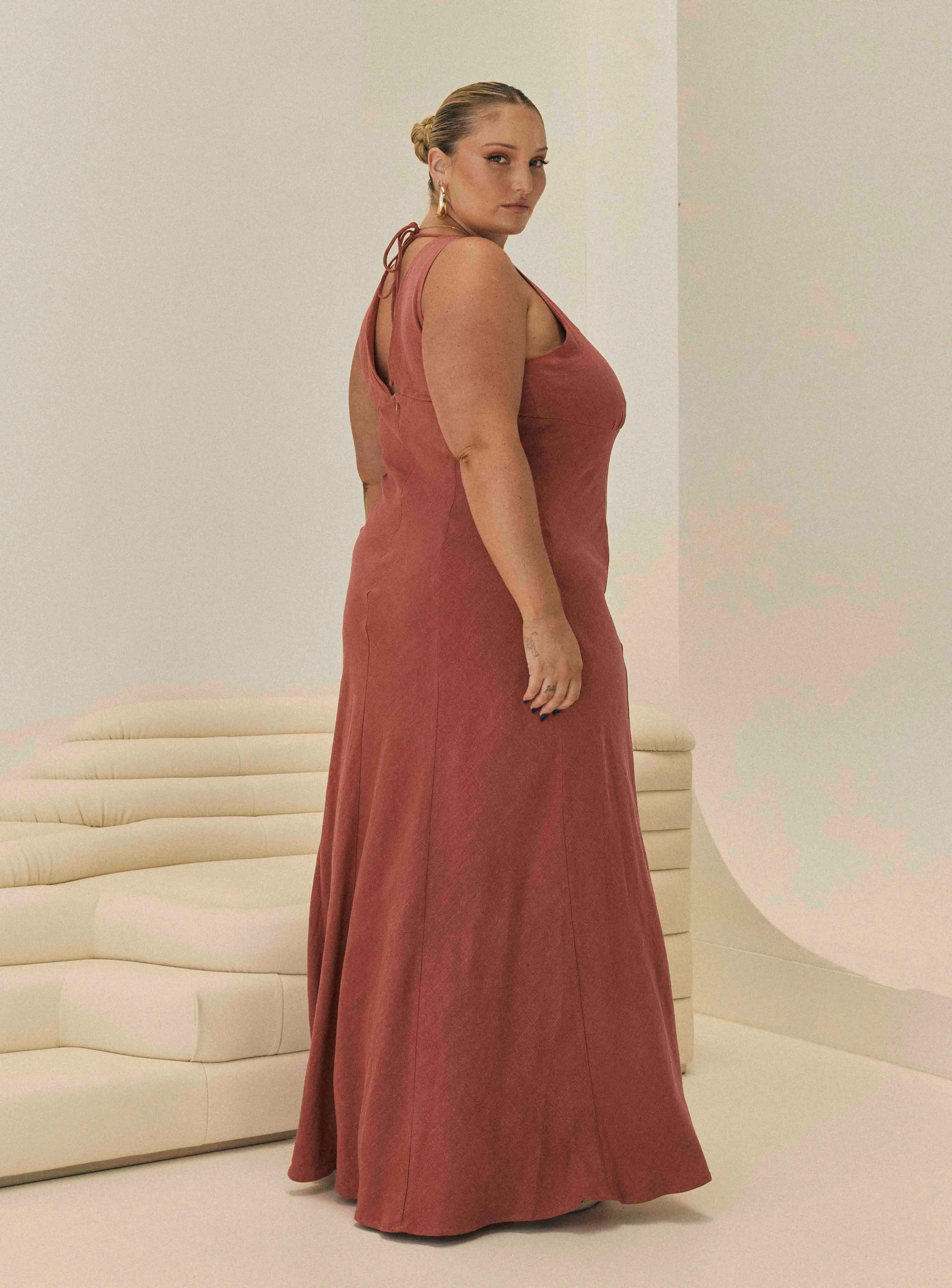 Burnt Rust Maxi Dress