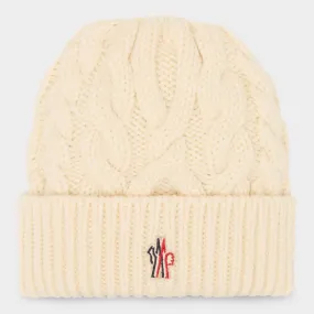 Cable-Knit Beanie in Natural by MONCLER