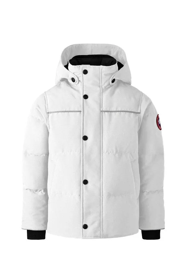 Canada Goose Kids Down Parka Snowy Owl in North Star White