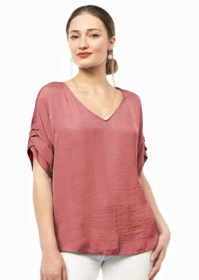 Layered Sleeve Top in Canyon Rose