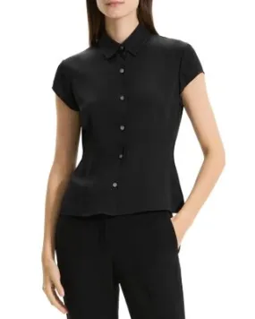 Cap Sleeve Silk Shirt