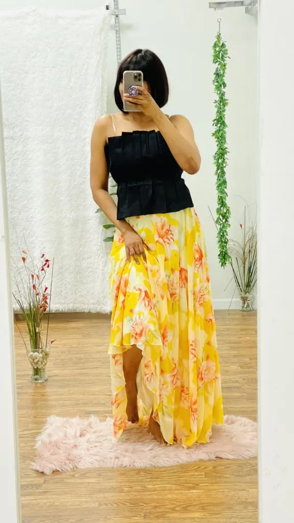 Floral Print Maxi Skirt by Cari