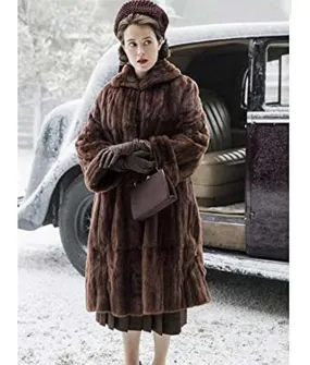 Claire Foy Shearling Coat