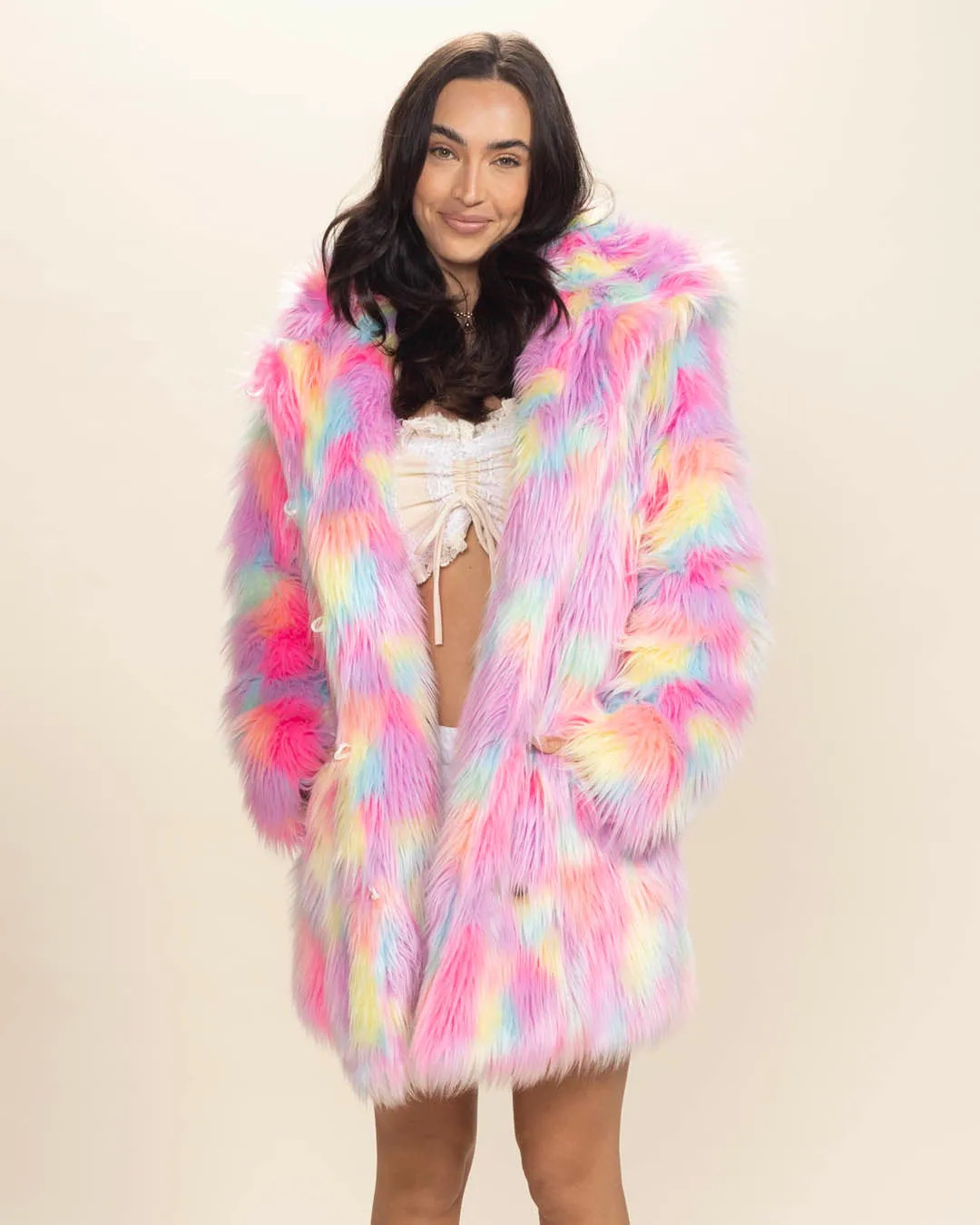 Classic Faux Fur Coat for Women - Dreamland Cat