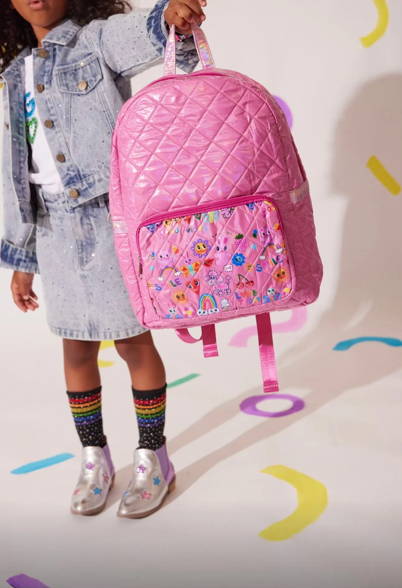 Colorful Quilted Backpack