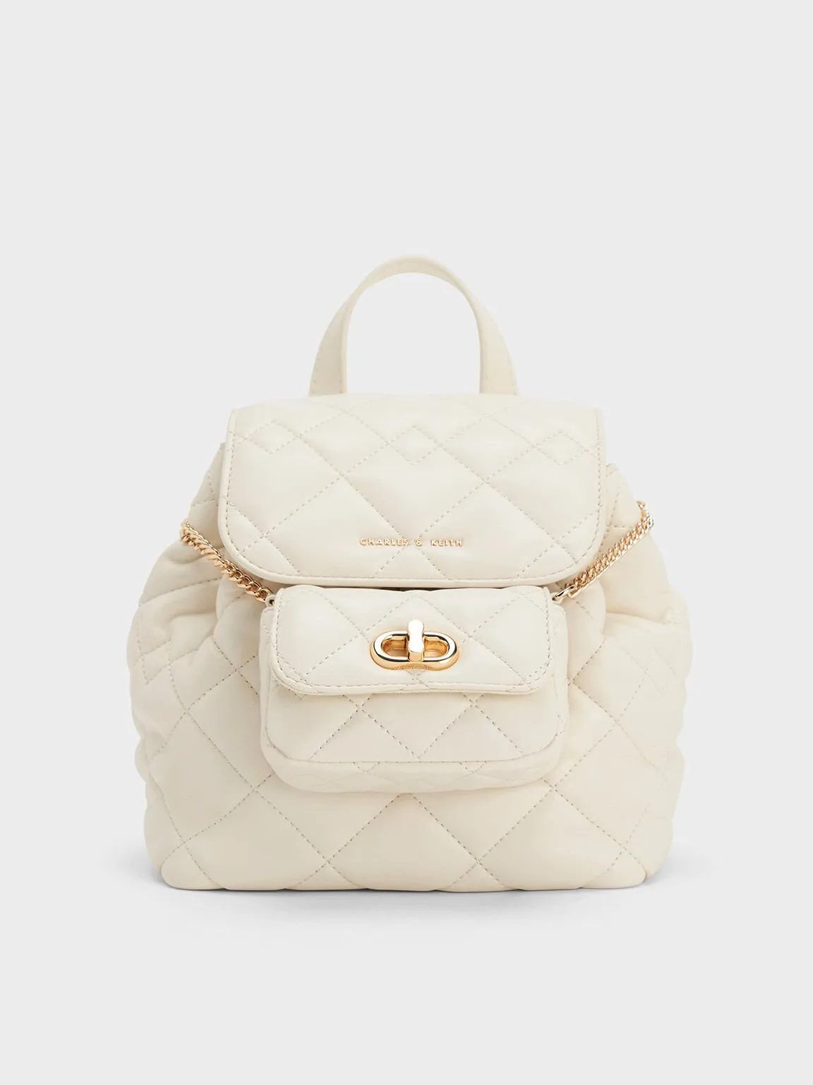 Cream Aubrielle Quilted Backpack