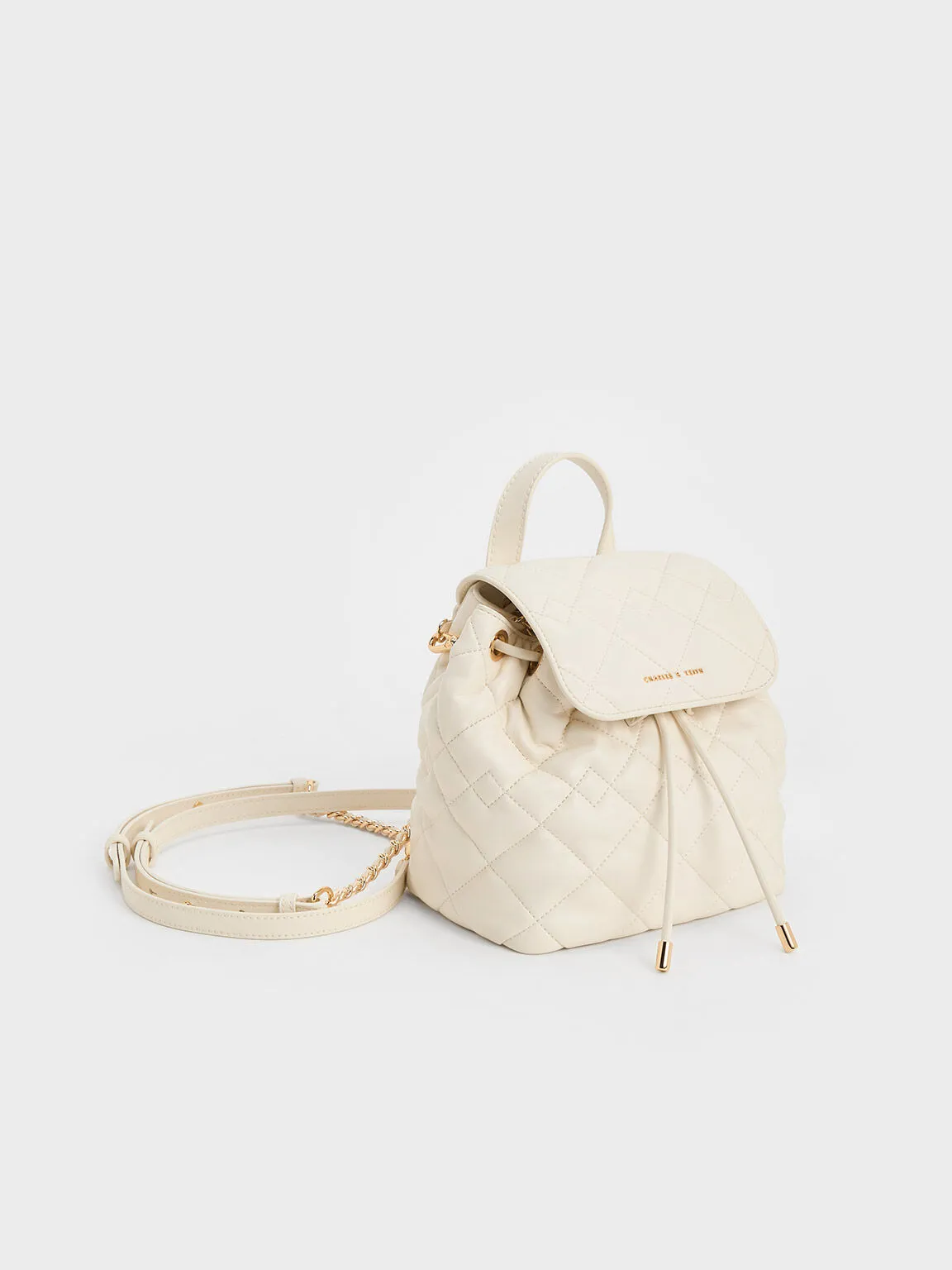 Cream Aubrielle Quilted Backpack