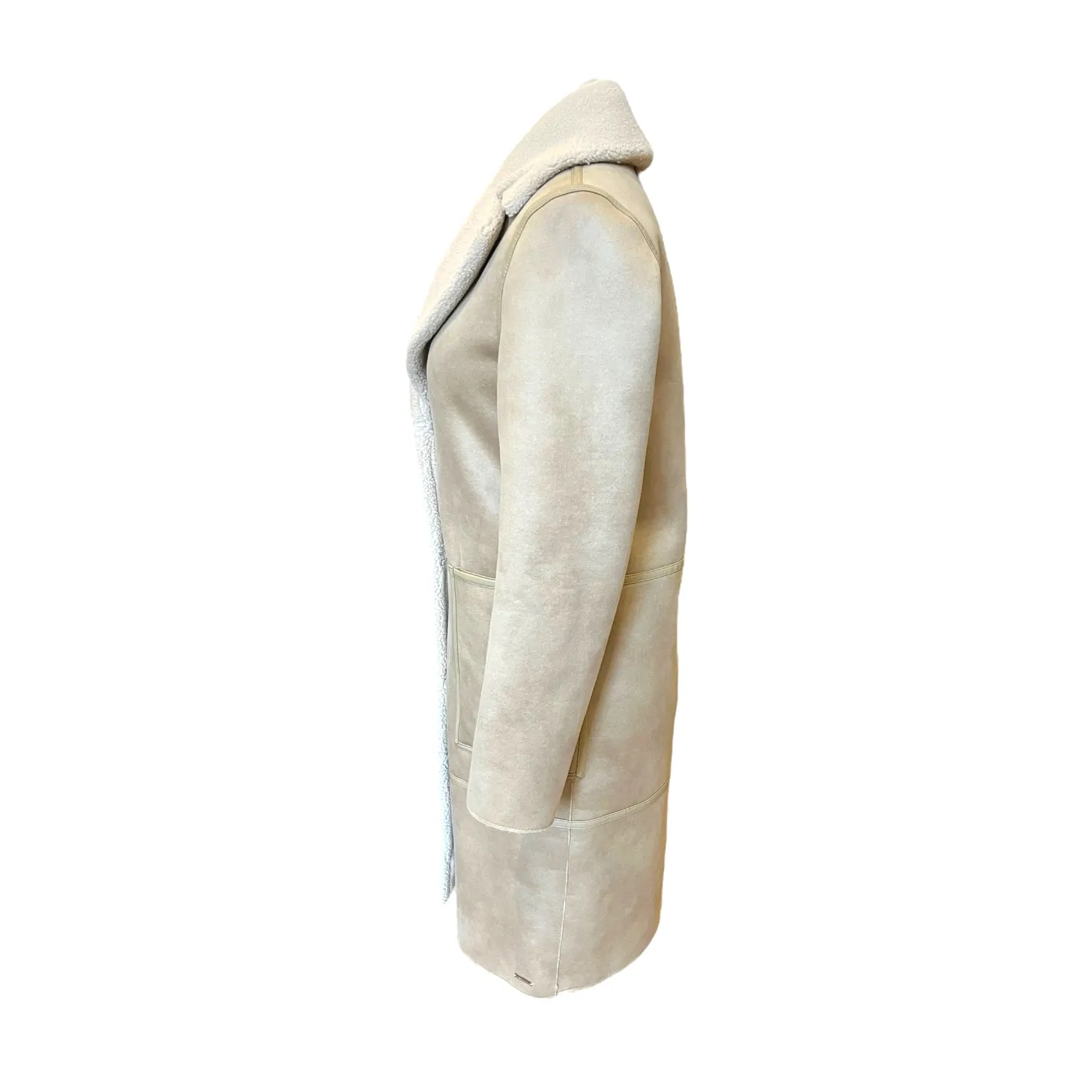 Cream Reversible Shearling Coat