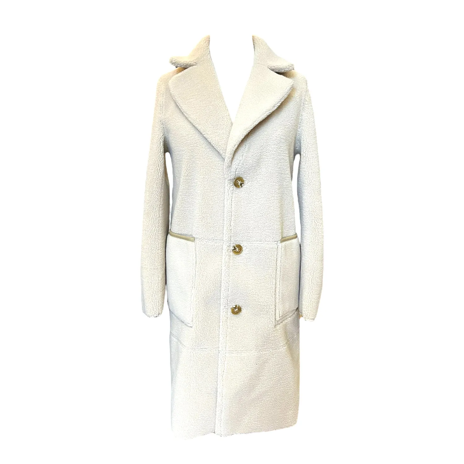 Cream Reversible Shearling Coat