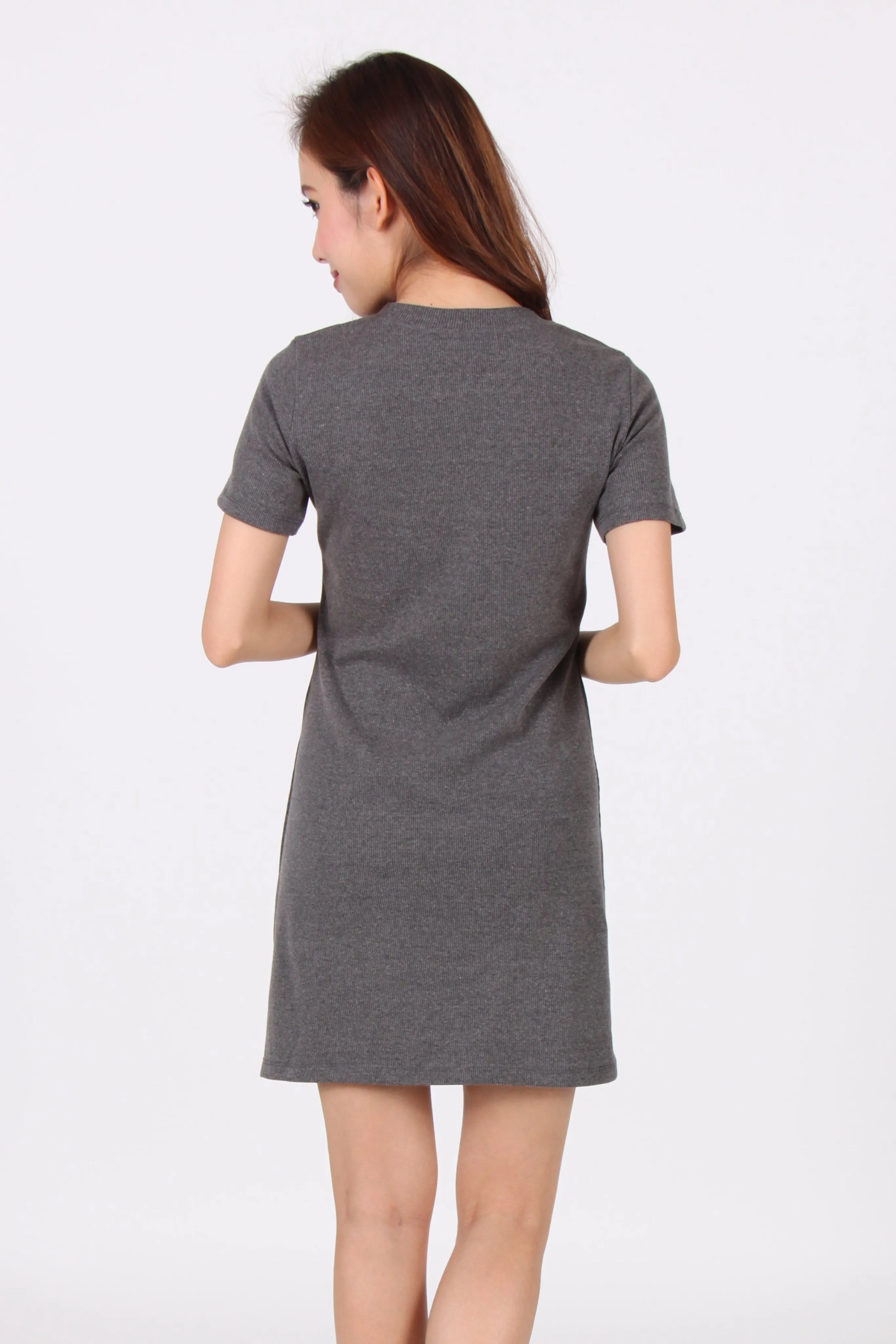 Dark Grey Comfy Tee Dress