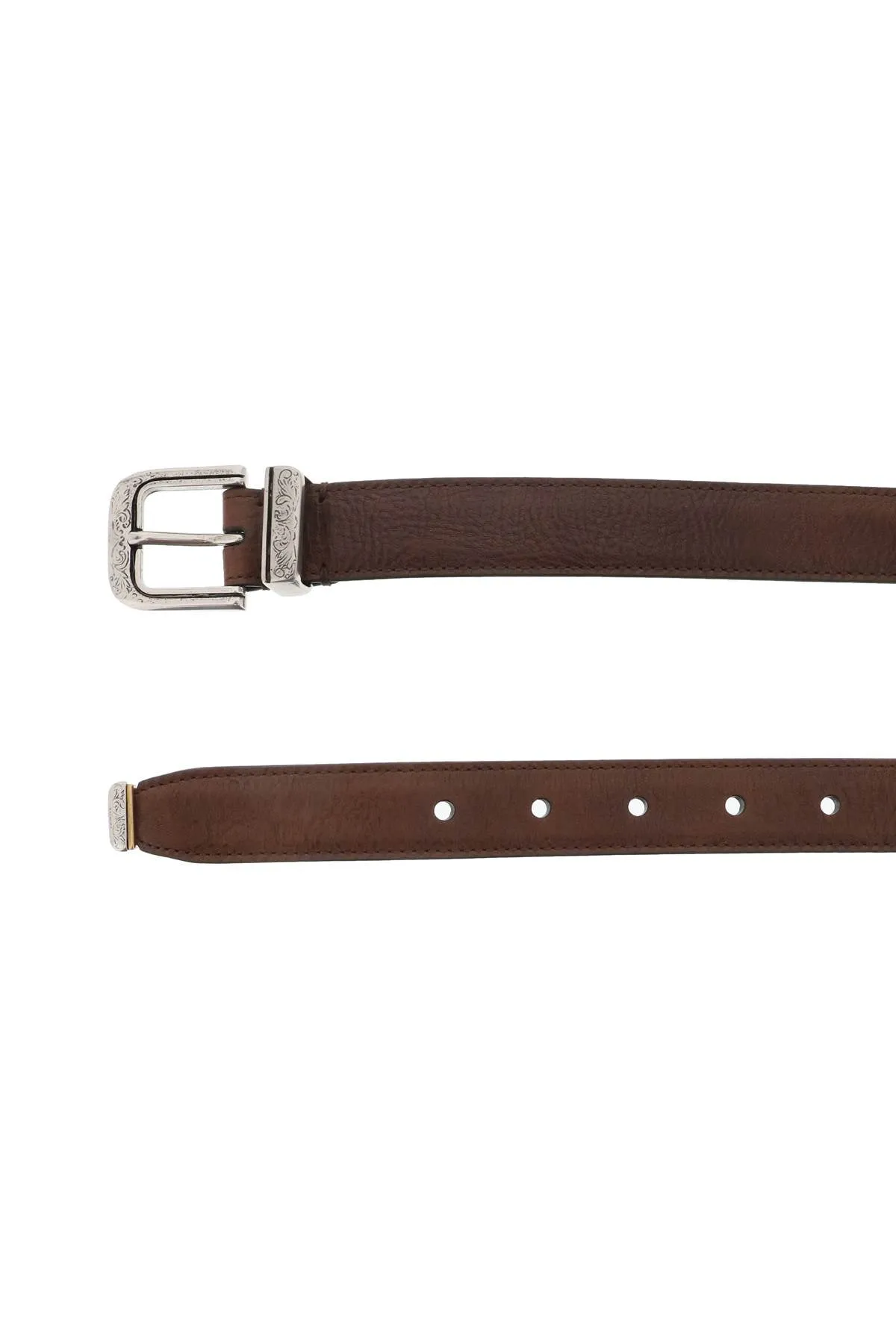 Detailed Buckle Leather Belt