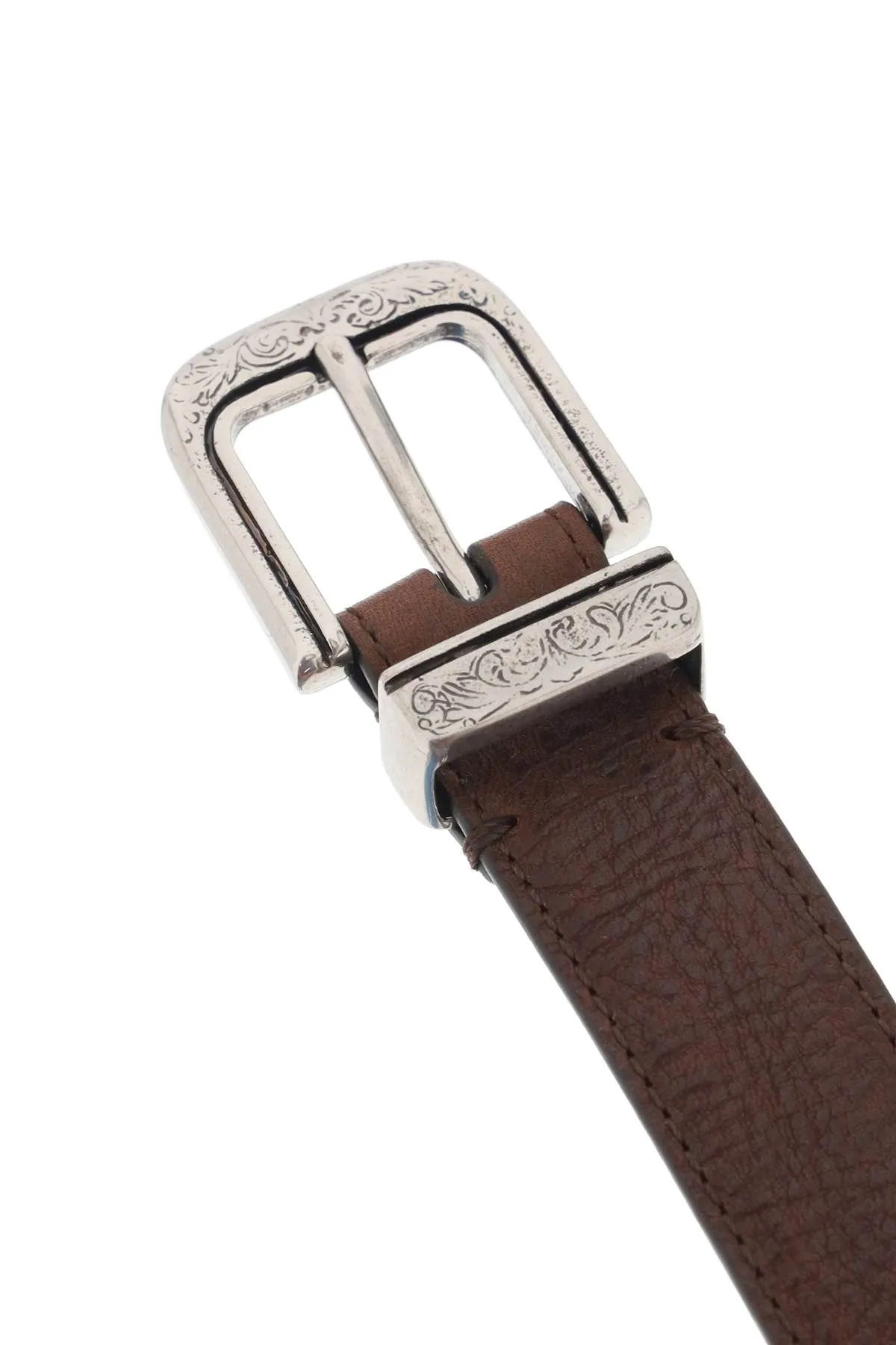 Detailed Buckle Leather Belt