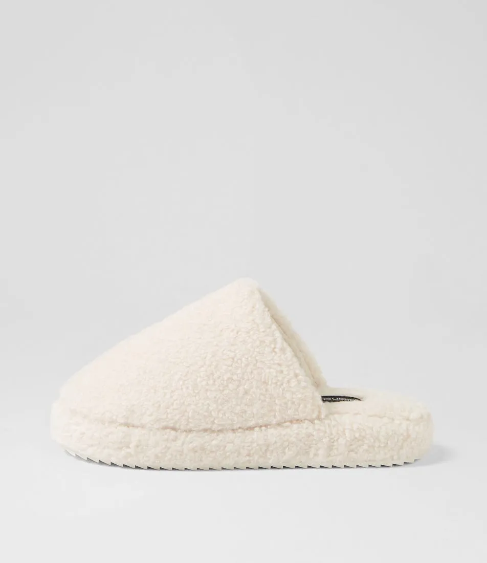 Diana Ferrari Lounger Cream Fleece Slippers