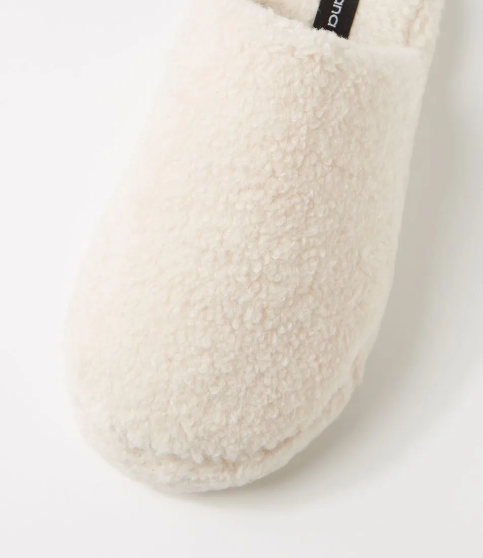 Diana Ferrari Lounger Cream Fleece Slippers