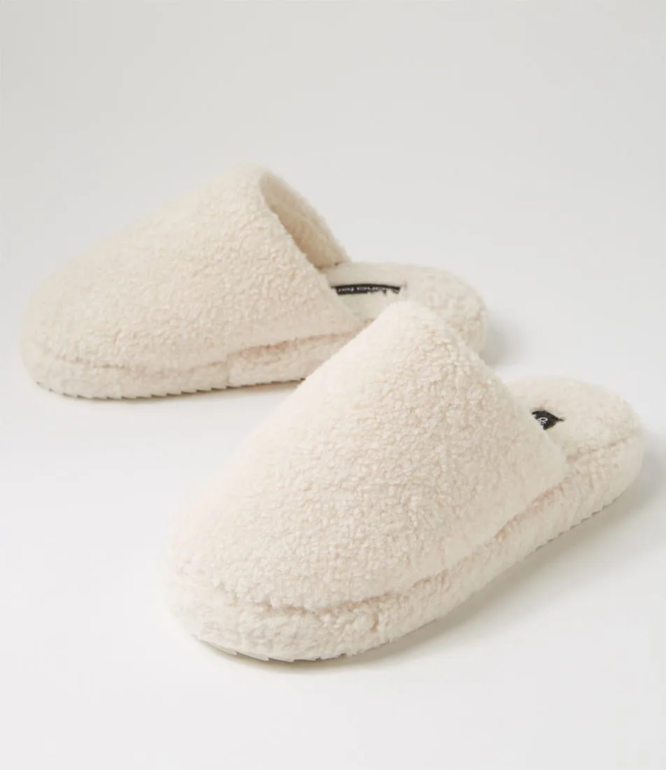 Diana Ferrari Lounger Cream Fleece Slippers