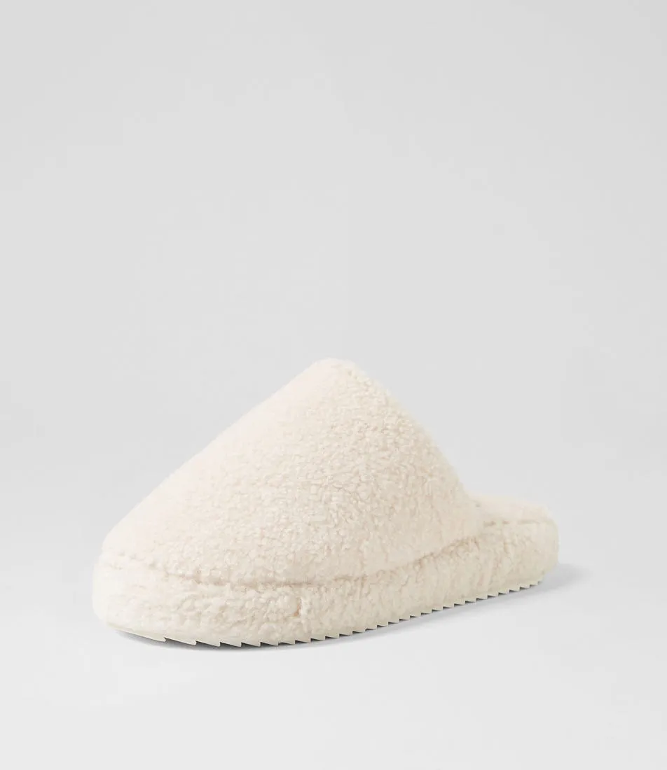 Diana Ferrari Lounger Cream Fleece Slippers