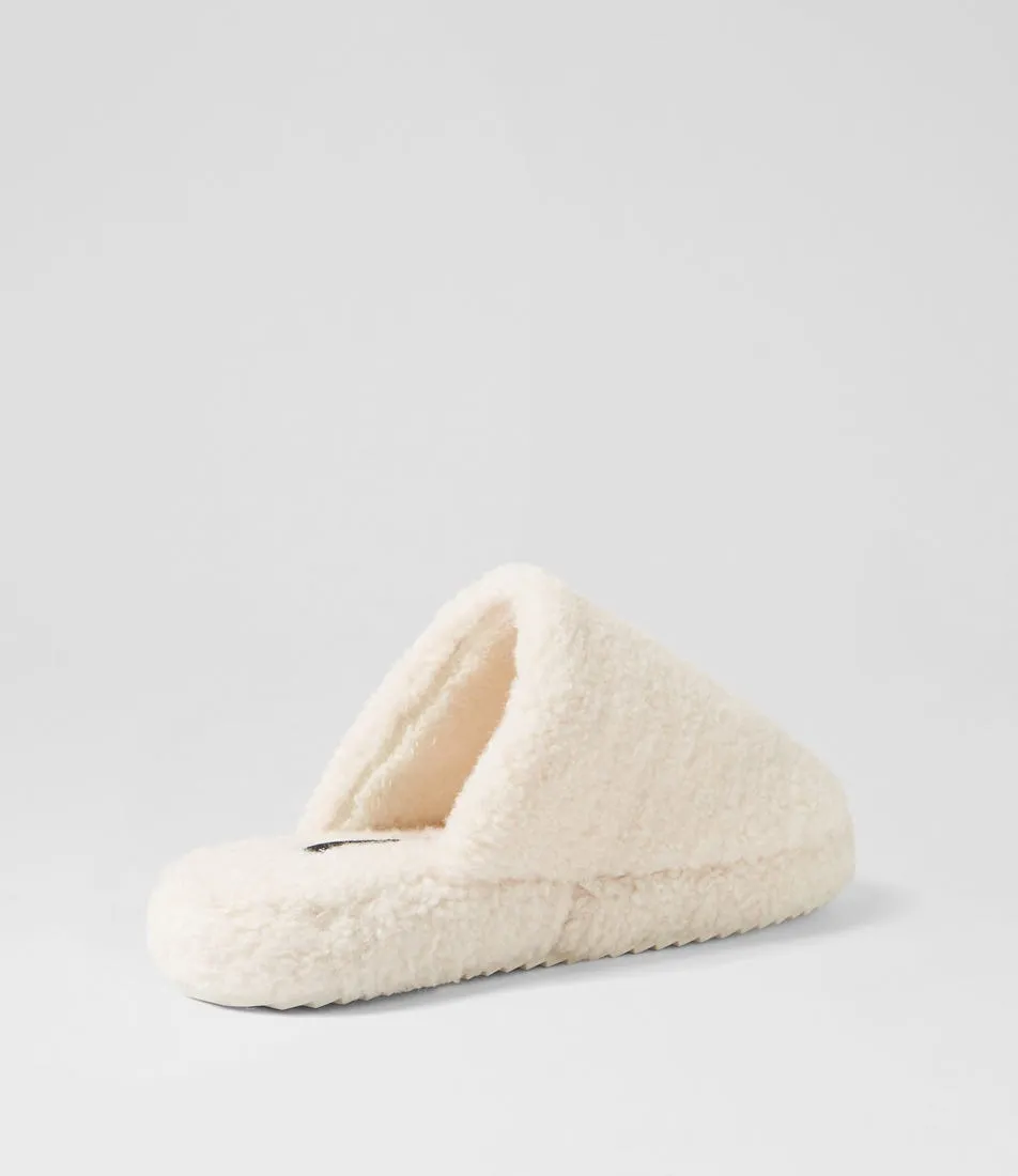 Diana Ferrari Lounger Cream Fleece Slippers