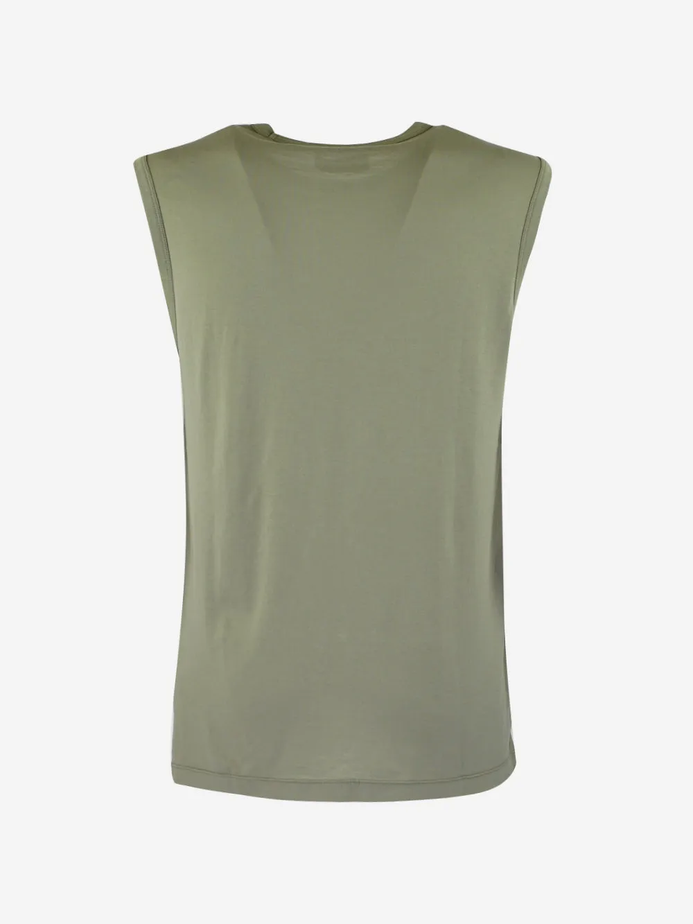 Trip Mud Cotton Sleeveless T-shirt with Embroidered Logo by Etudes