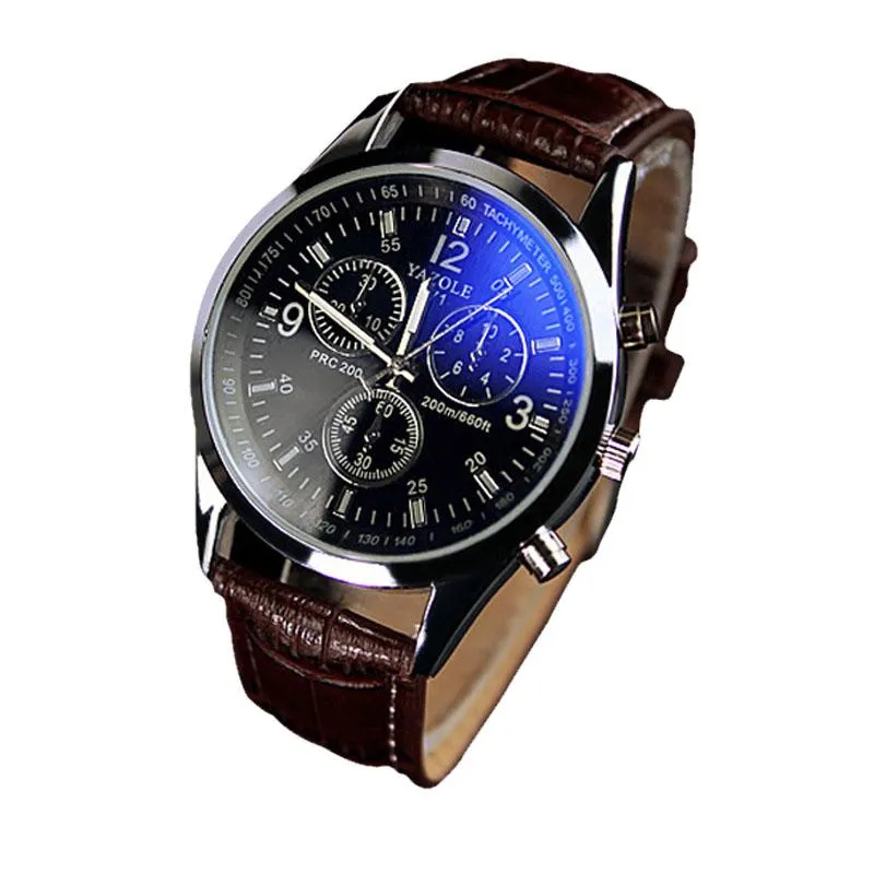 Blue Ray Men's Wrist Watch in Faux Leather