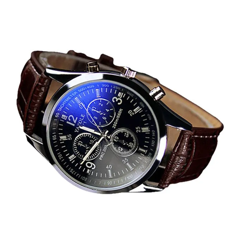 Blue Ray Men's Wrist Watch in Faux Leather