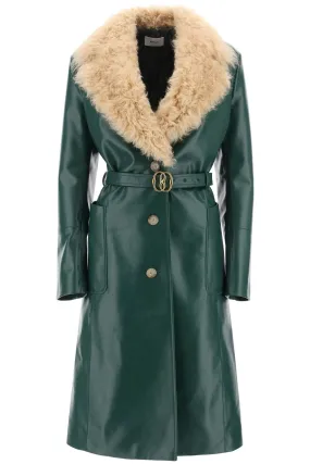 Leather and Shearling Coat in Kelly Green 23 by Bally