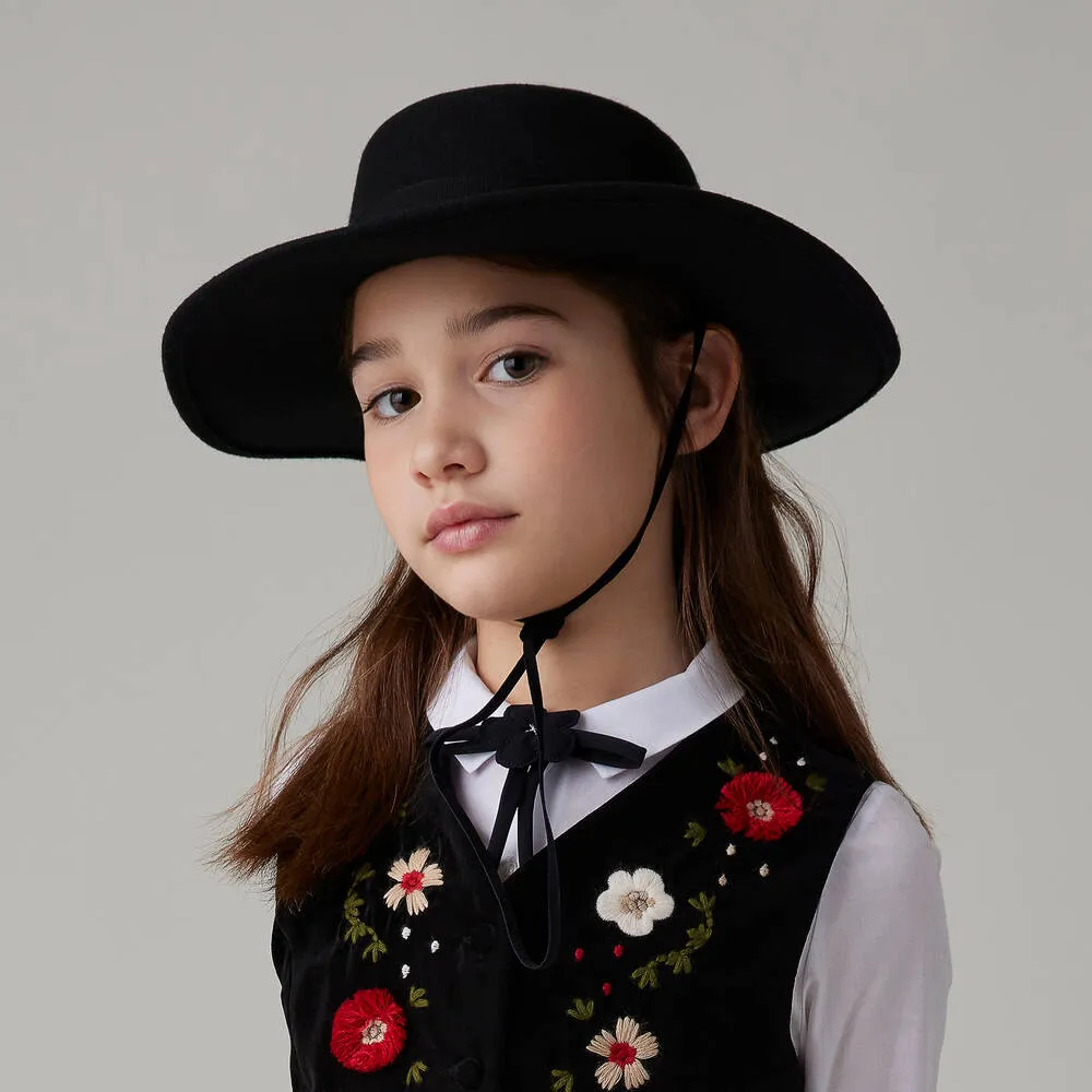 Girls Black Fedora Hat Sale