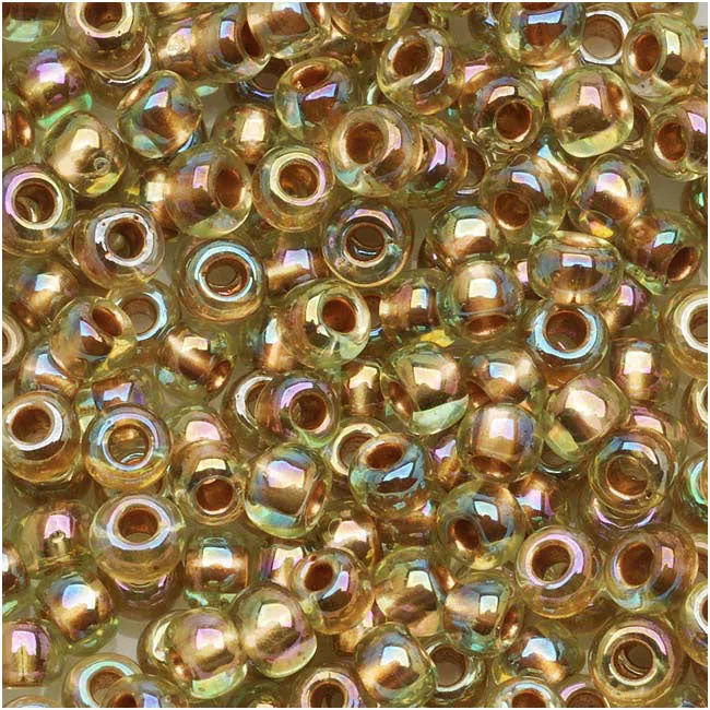 Toho Round Seed Beads 6/0 #998 Gold Lined Rainbow Light Jonquil 8g