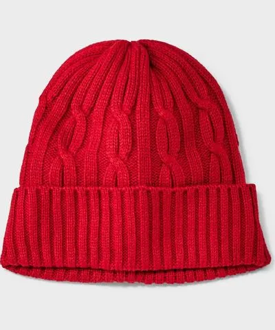 Goodfellow and Co Mens Cable Knit Beanie Red One