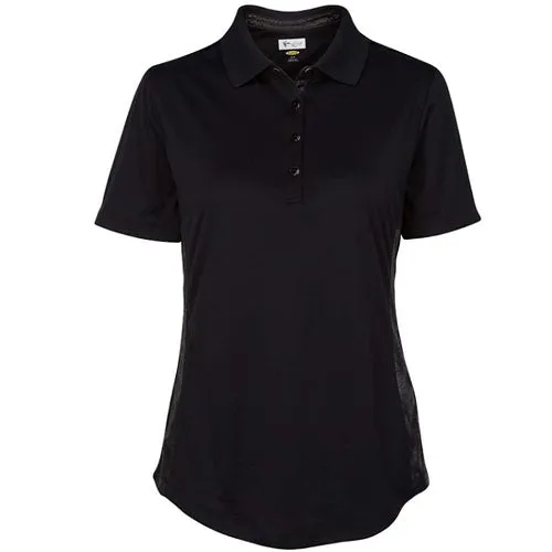 Faux Leather Trim Golf Polo