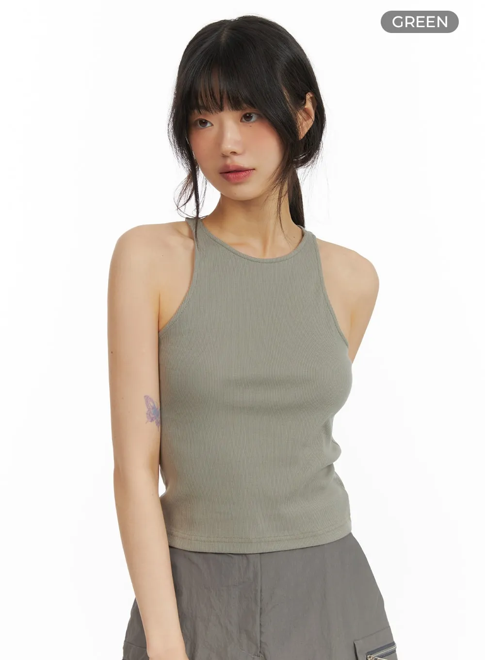 Solid Color Halter Tank Top