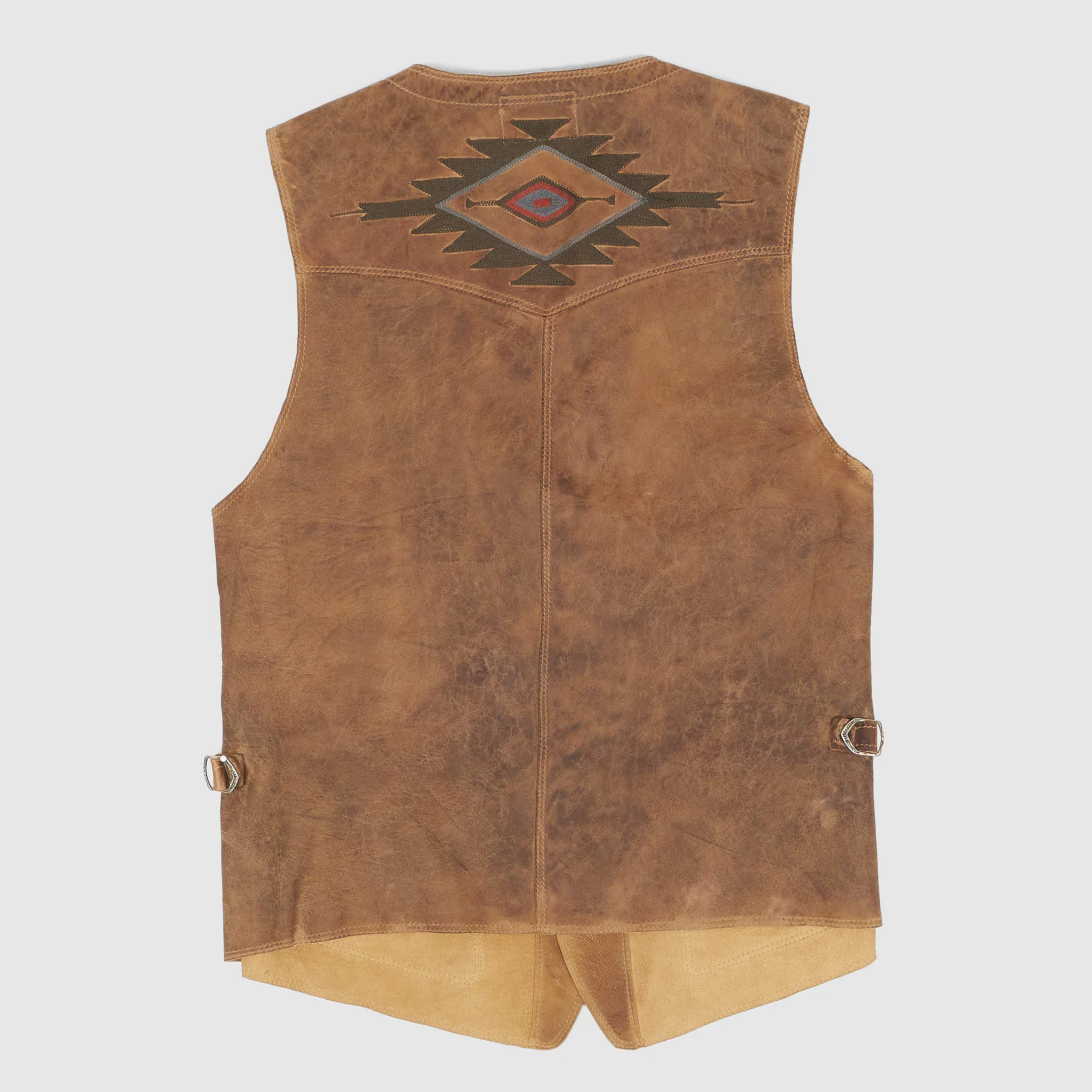 Hand-embroidered sheepskin vest