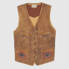 Hand-embroidered sheepskin vest