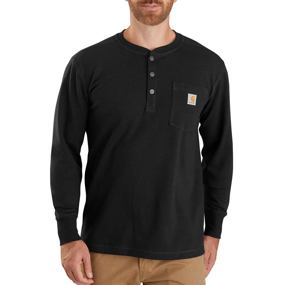 Heavyweight Men's Long-Sleeve Henley Thermal Shirt