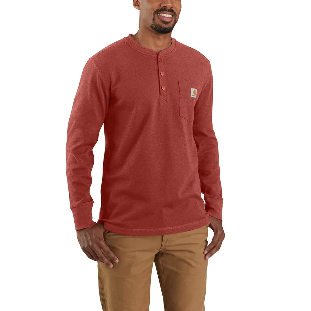 Heavyweight Men's Long-Sleeve Henley Thermal Shirt