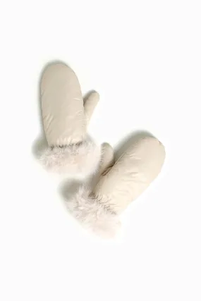 Insulated Winter Gloves, Cream