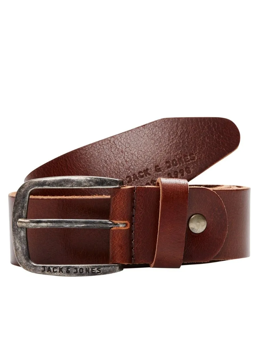 Jack & Jones Paul Leather Belt - Black Coffee