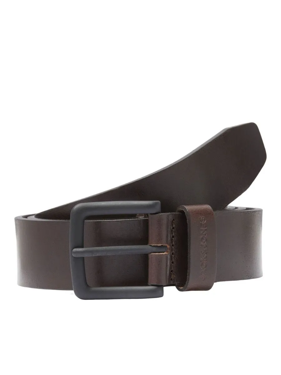 Jack & Jones Roma Leather Belt - Black Coffee