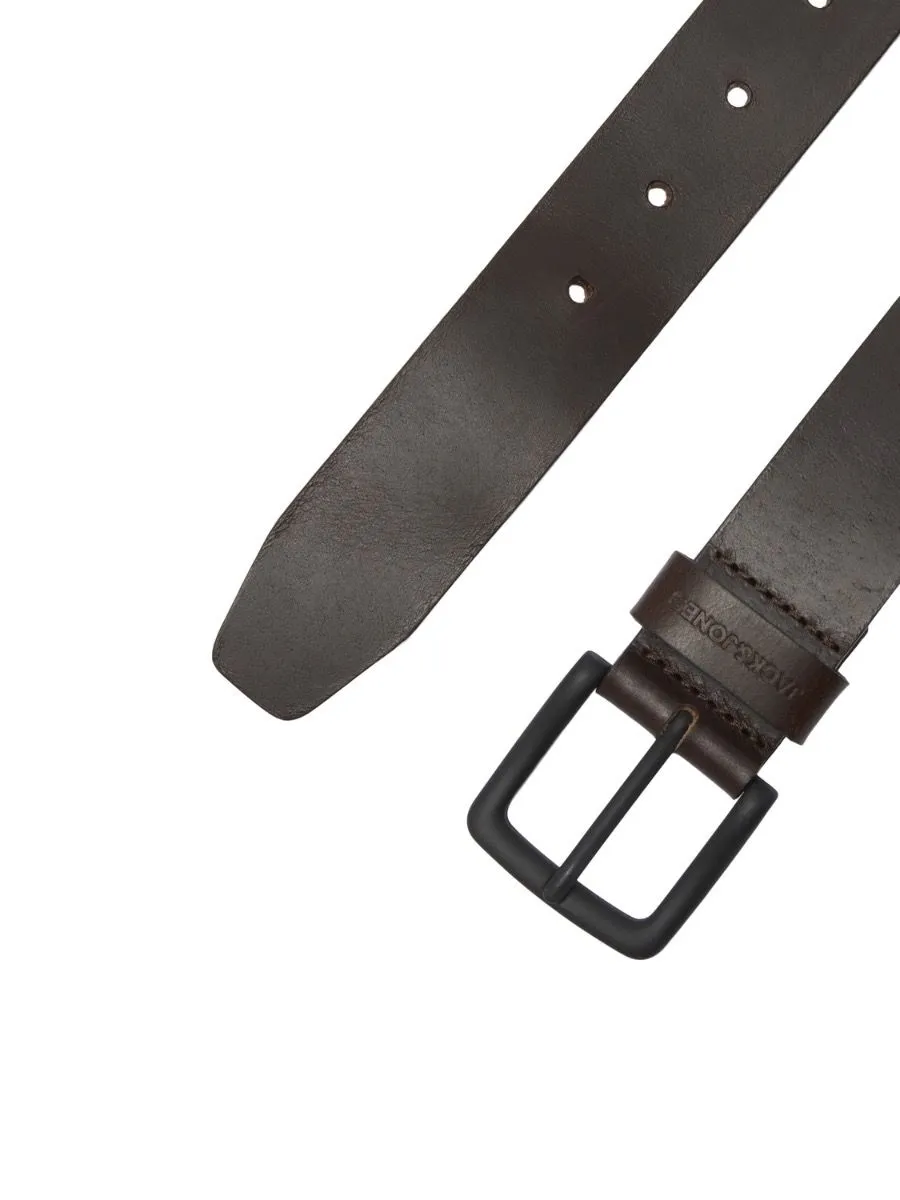 Jack & Jones Roma Leather Belt - Black Coffee