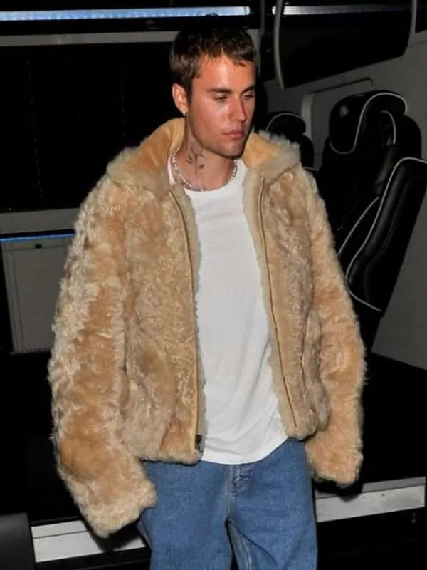 Justin Bieber Shearling Coat by New American Jackets