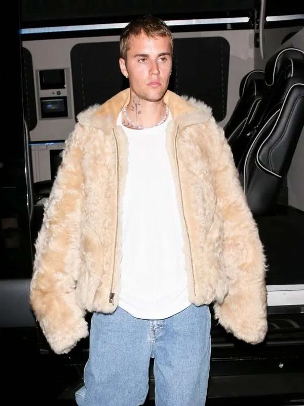 Justin Bieber Shearling Coat by New American Jackets