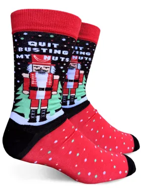 Men's Crew Socks - Stop Busting My Nuts