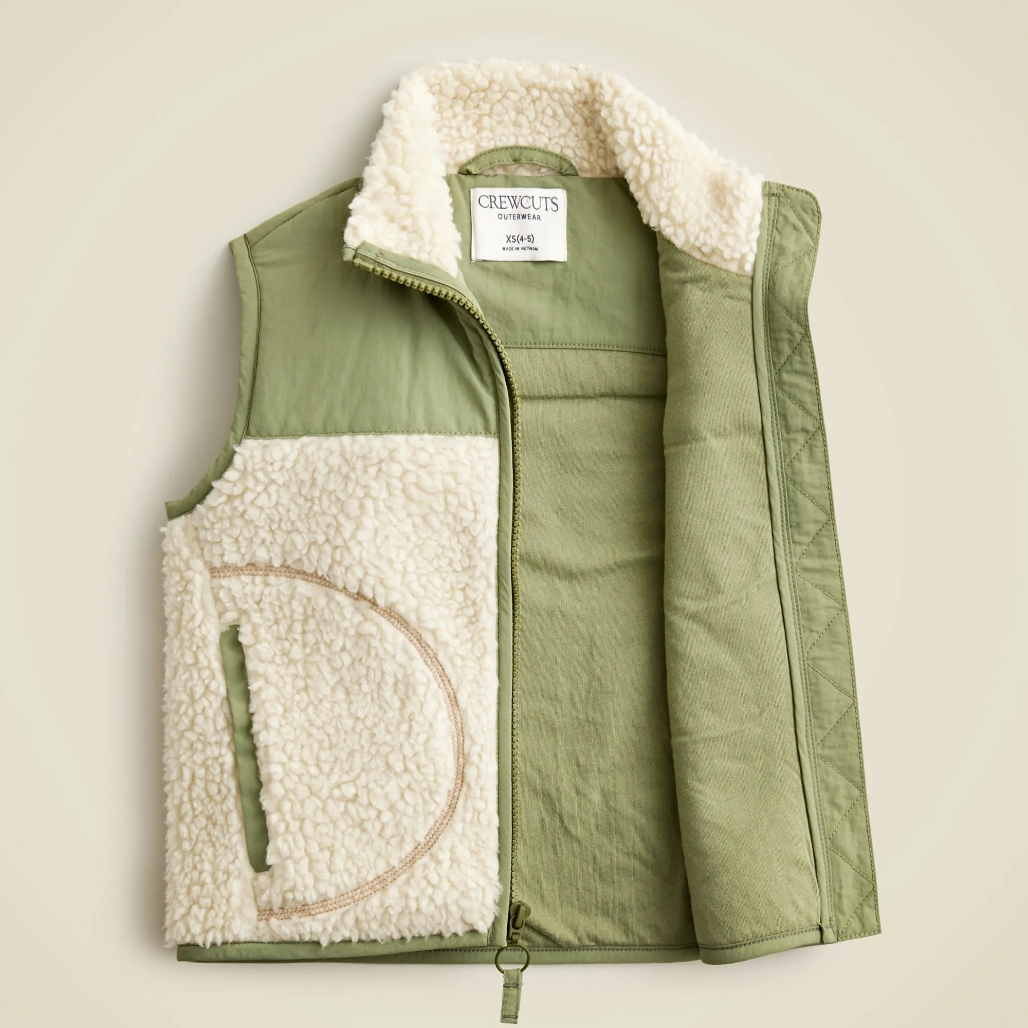 Kids' colorblock sherpa vest