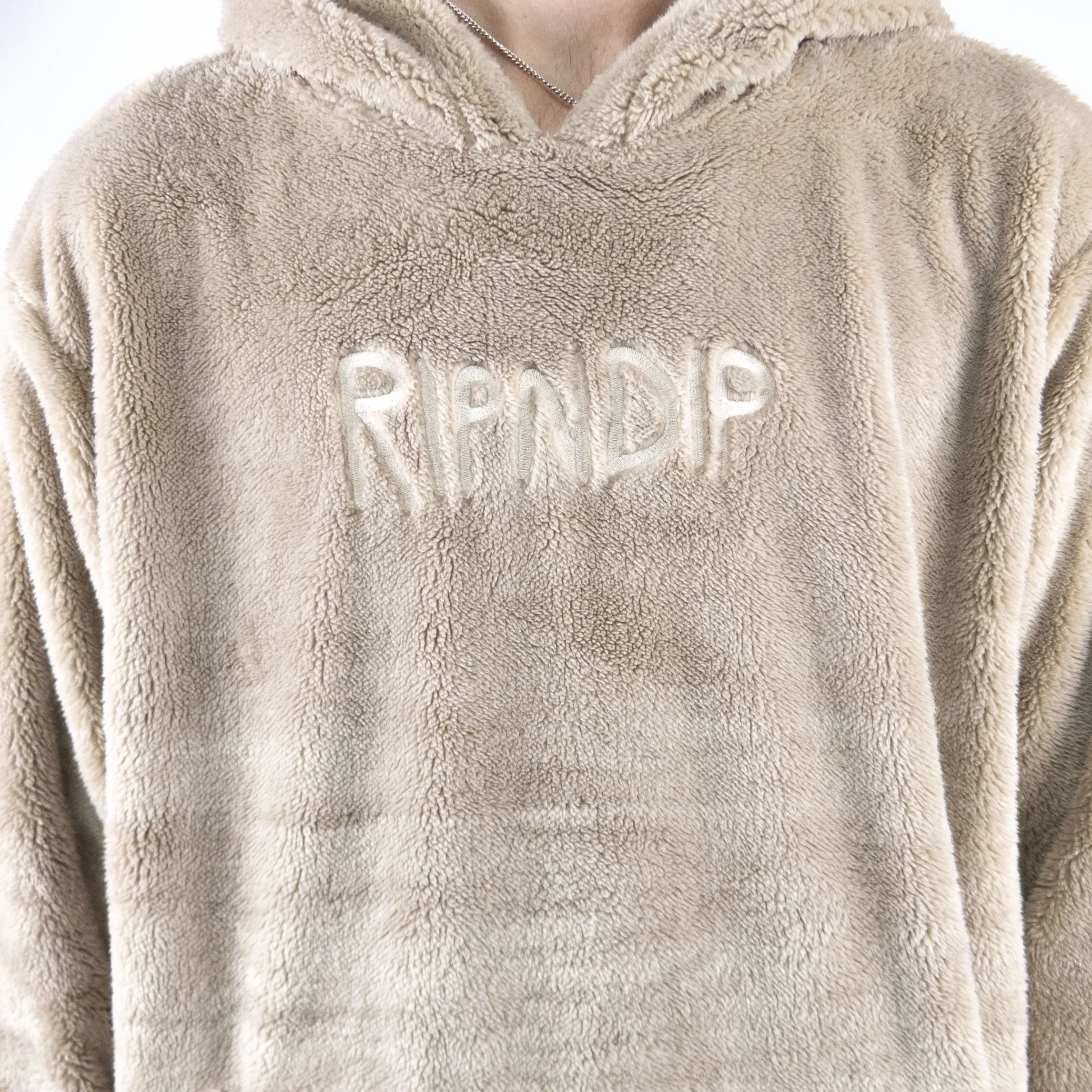 Kids' sherpa hoodie with embroidered rear logo