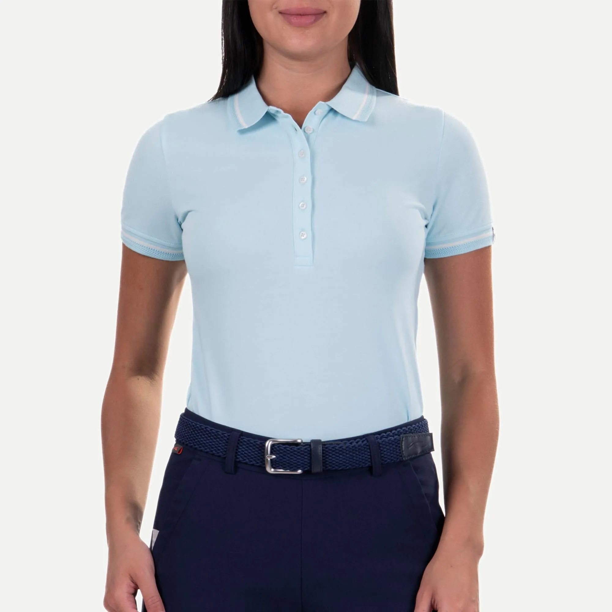 KJUS Sanna Women's Golf Polo Shirt Icy Blue